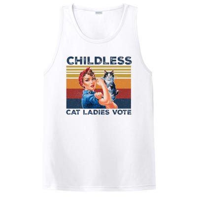 Funny Cat Childless Cat Ladies Vote The Riveter Retro PosiCharge Competitor Tank