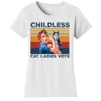 Funny Cat Childless Cat Ladies Vote The Riveter Retro Women's T-Shirt