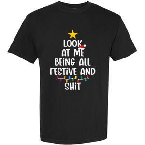 Funny Cat Christmas Look At Me Being All Festive Shit Xmas Garment-Dyed Heavyweight T-Shirt