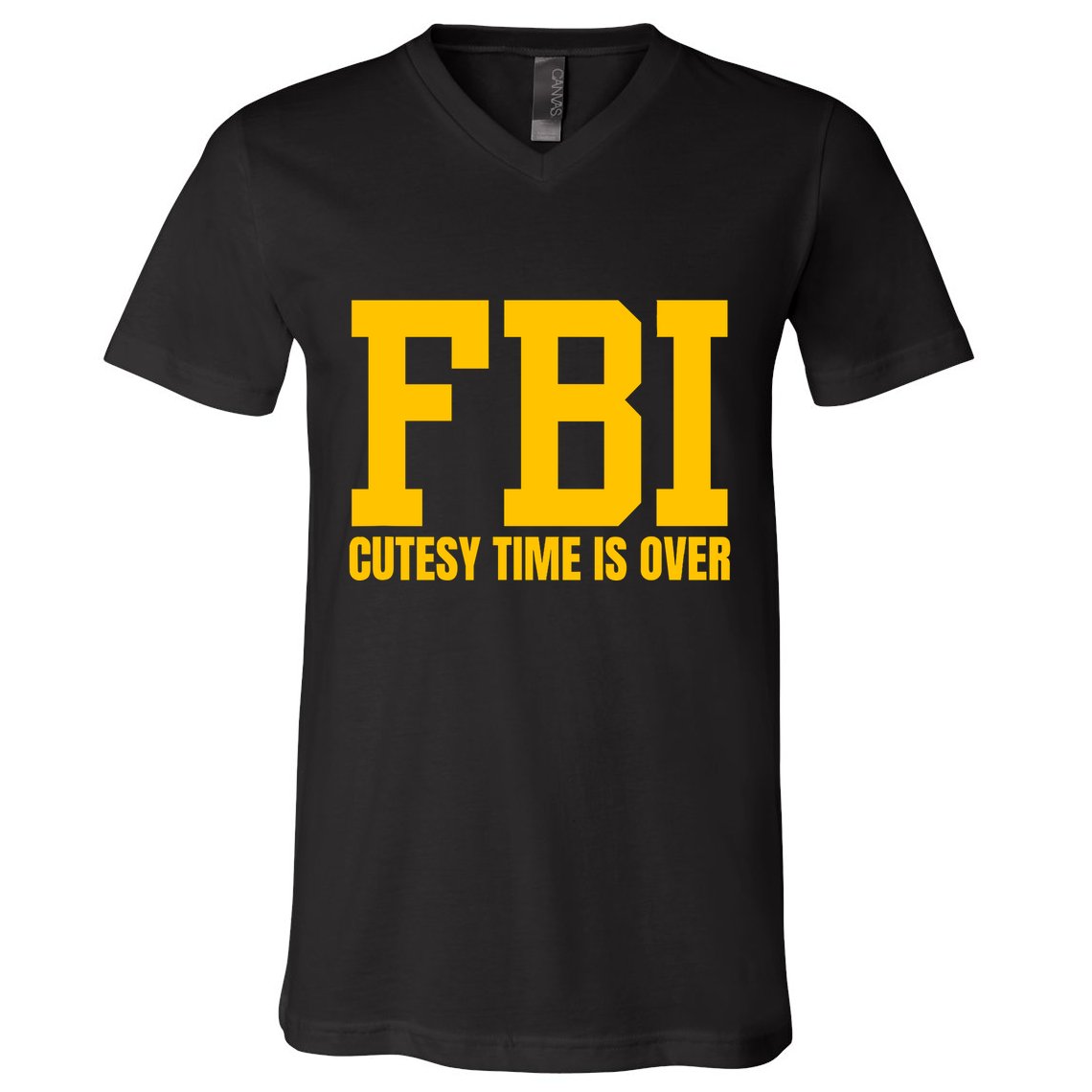 Fbi Costume Cutesy Time Is Over Dan Kash Meme V-Neck T-Shirt