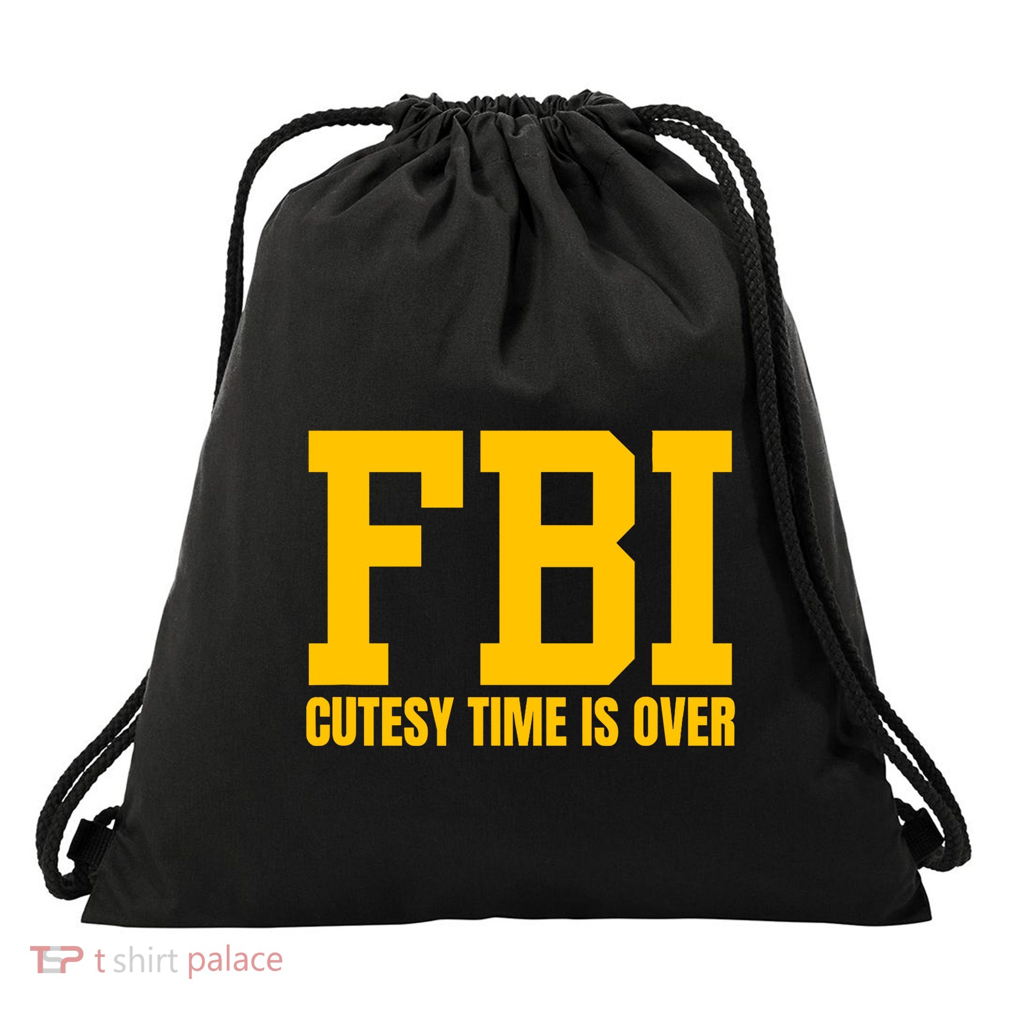 Fbi Costume Cutesy Time Is Over Dan Kash Meme Drawstring Bag