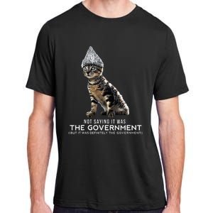 Funny Conspiracy Cat Tin Foil Hat Government Adult ChromaSoft Performance T-Shirt