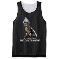 Funny Conspiracy Cat Tin Foil Hat Government Mesh Reversible Basketball Jersey Tank