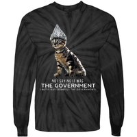 Funny Conspiracy Cat Tin Foil Hat Government Tie-Dye Long Sleeve Shirt