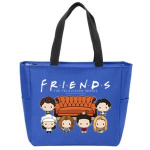 Friends Chibi Couch Crew Logo Zip Tote Bag