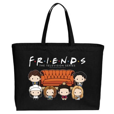 Friends Chibi Couch Crew Logo Cotton Canvas Jumbo Tote