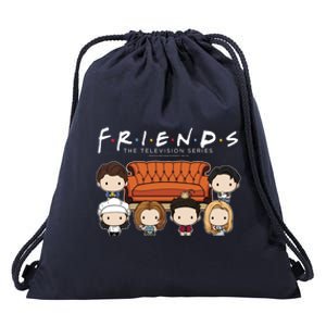 Friends Chibi Couch Crew Logo Drawstring Bag