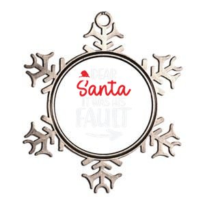 Funny Couples Christmas Dear Santa It Was His Fault Gift Metallic Star Ornament