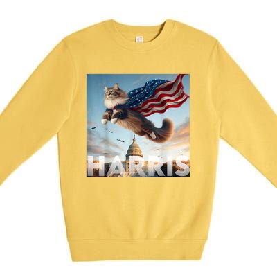 Funny Childless Cat Ladies For Harris 2024 Premium Crewneck Sweatshirt