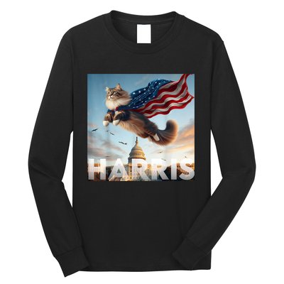 Funny Childless Cat Ladies For Harris 2024 Long Sleeve Shirt