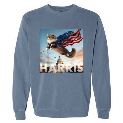 Funny Childless Cat Ladies For Harris 2024 Garment-Dyed Sweatshirt