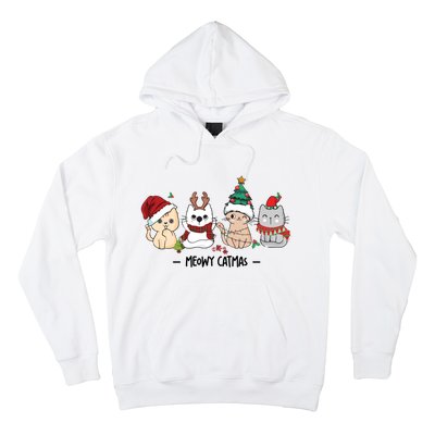 Funny Cute Christmas Cats Matching Family Meowy Catmas Hoodie