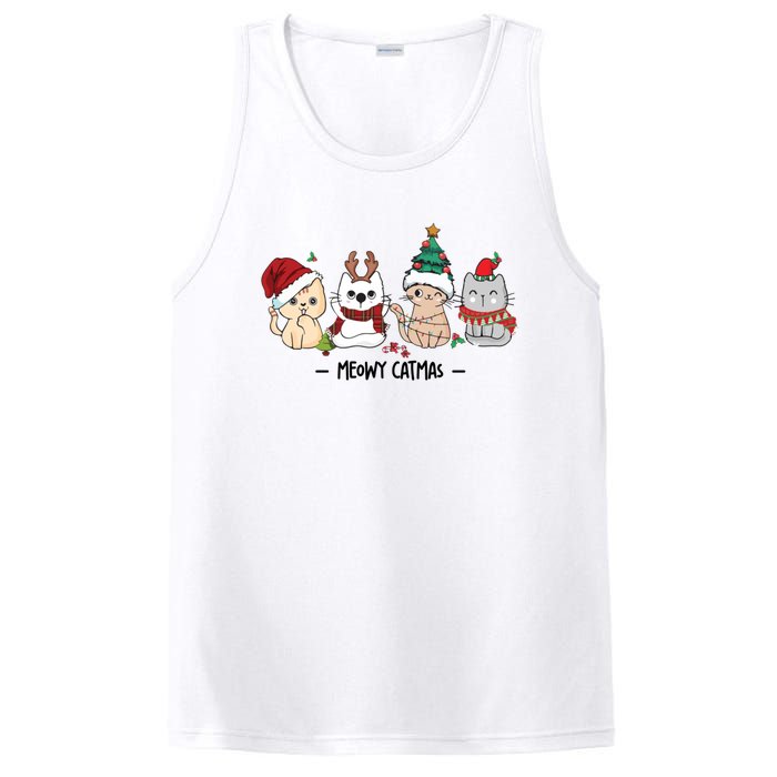 Funny Cute Christmas Cats Matching Family Meowy Catmas PosiCharge Competitor Tank