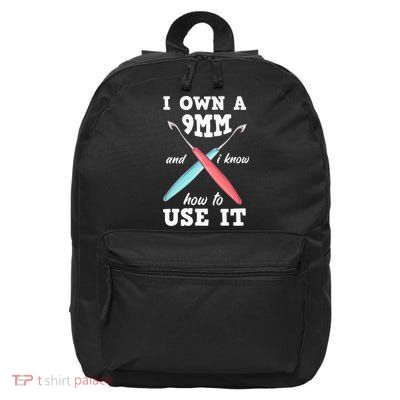 Funny Crocheting Crochet 16 in Basic Backpack