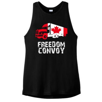 Freedom Convoy Canadian Truckers Ladies PosiCharge Tri-Blend Wicking Tank