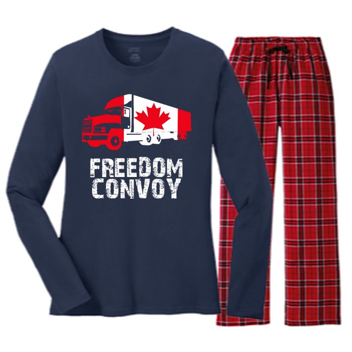 Freedom Convoy Canadian Truckers Women's Long Sleeve Flannel Pajama Set 