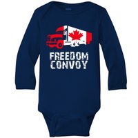 Freedom Convoy Canadian Truckers Baby Long Sleeve Bodysuit