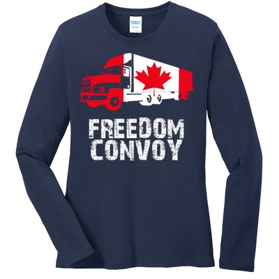 Freedom Convoy Canadian Truckers Ladies Long Sleeve Shirt