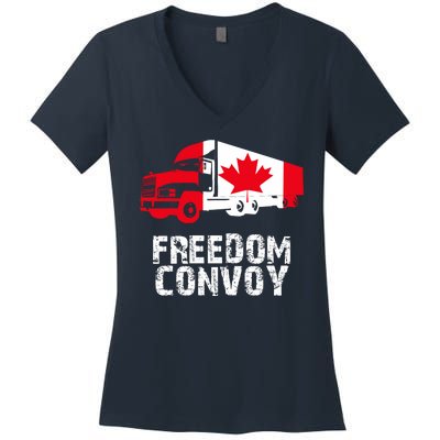 Freedom Convoy Canadian Truckers Women's V-Neck T-Shirt