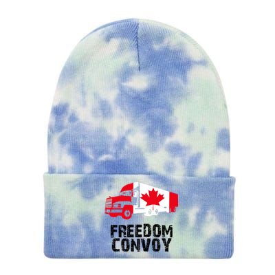 Freedom Convoy Canadian Truckers Tie Dye 12in Knit Beanie