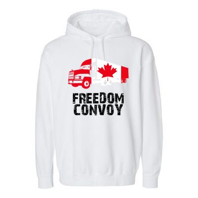 Freedom Convoy Canadian Truckers Garment-Dyed Fleece Hoodie