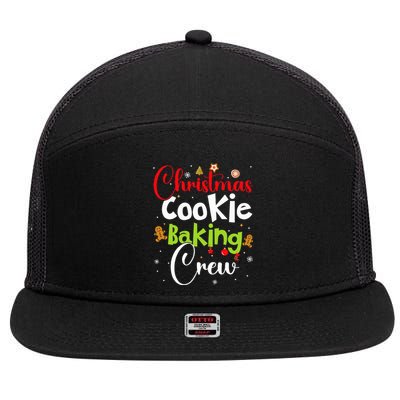 funny Christmas Cookie Baking Crew Funny gingerbread Xmas  7 Panel Mesh Trucker Snapback Hat