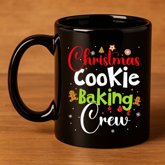 funny Christmas Cookie Baking Crew Funny gingerbread Xmas  11oz C Handle Ceramic Mug