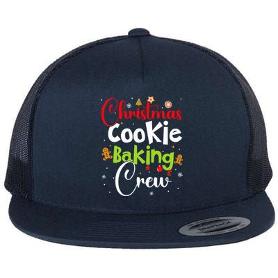 funny Christmas Cookie Baking Crew Funny gingerbread Xmas  Flat Bill Trucker Hat