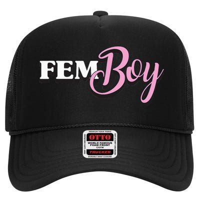 Fem Crossdresser Crossdressing High Crown Mesh Back Trucker Hat