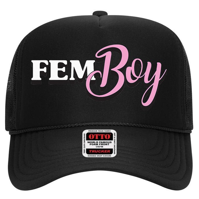 Fem Crossdresser Crossdressing High Crown Mesh Back Trucker Hat