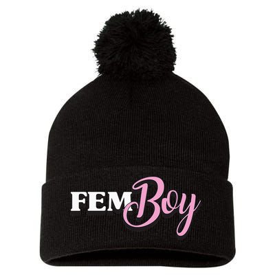 Fem Crossdresser Crossdressing Pom Pom 12in Knit Beanie