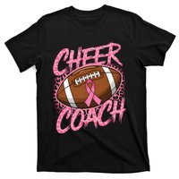 Football Cheer Coach Ribbon Breast Cancer Awareness T-Shirt