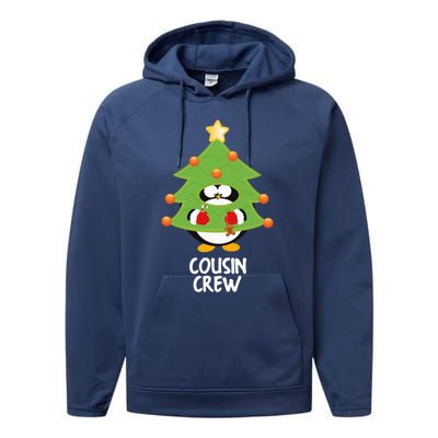 Funny Cousin Crew Christmas Tree Xmas Penguin Cute Gift Performance Fleece Hoodie