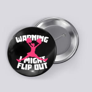 Funny Cheerleader Cheering Cheer Flip Cheerleading Button