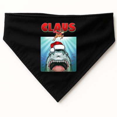 Funny Christmas Claus Shark Reindeer USA-Made Doggie Bandana