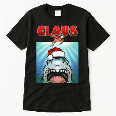 Funny Christmas Claus Shark Reindeer Tall T-Shirt