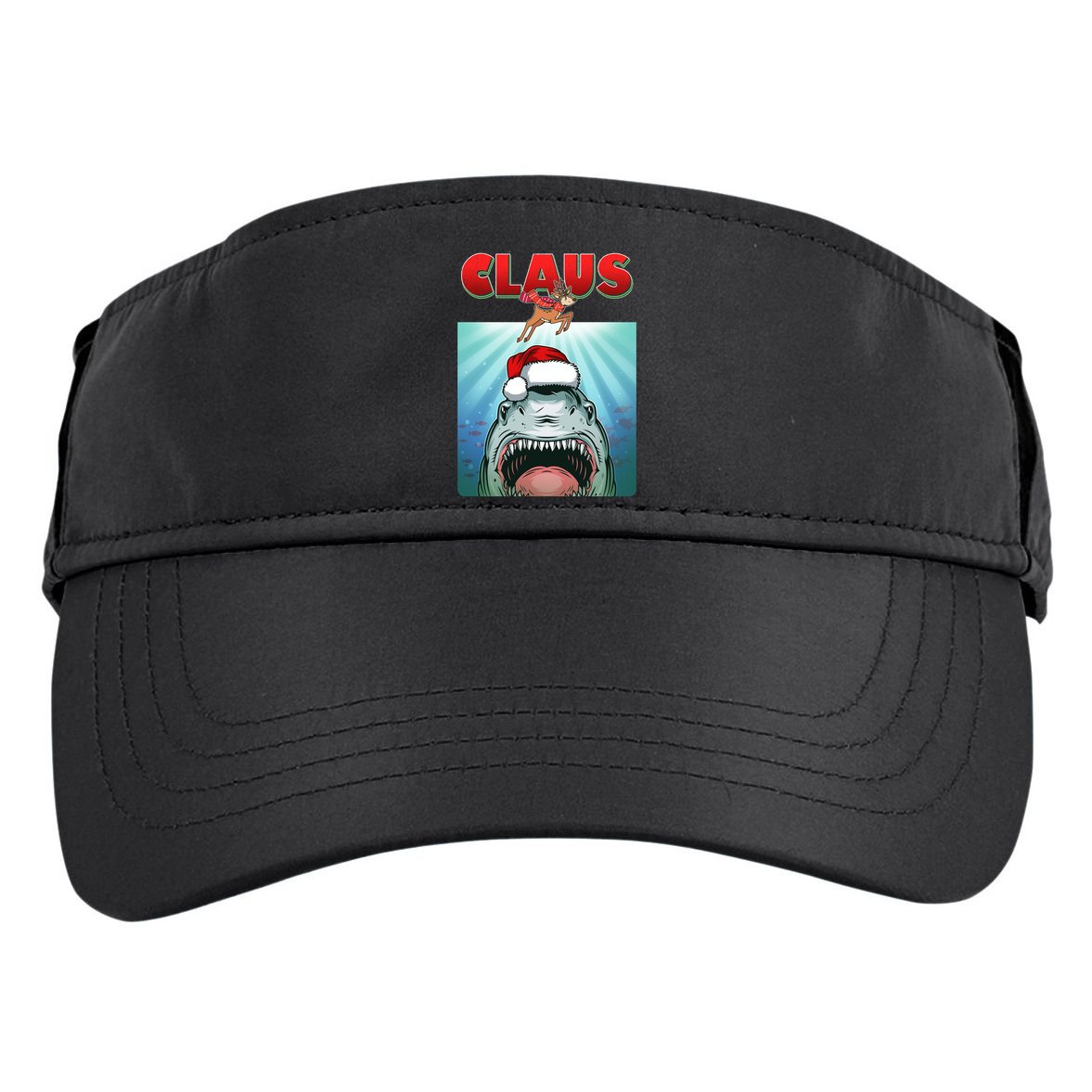 Funny Christmas Claus Shark Reindeer Adult Drive Performance Visor