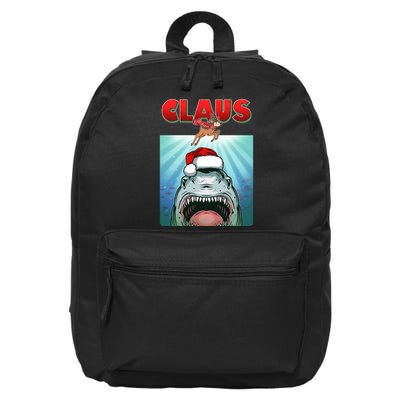 Funny Christmas Claus Shark Reindeer 16 in Basic Backpack