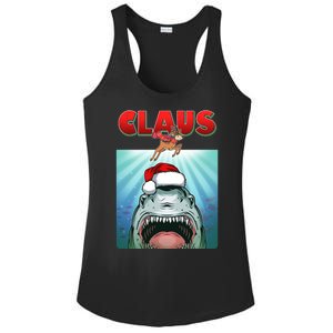 Funny Christmas Claus Shark Reindeer Ladies PosiCharge Competitor Racerback Tank