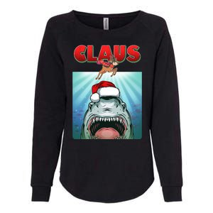 Funny Christmas Claus Shark Reindeer Womens California Wash Sweatshirt