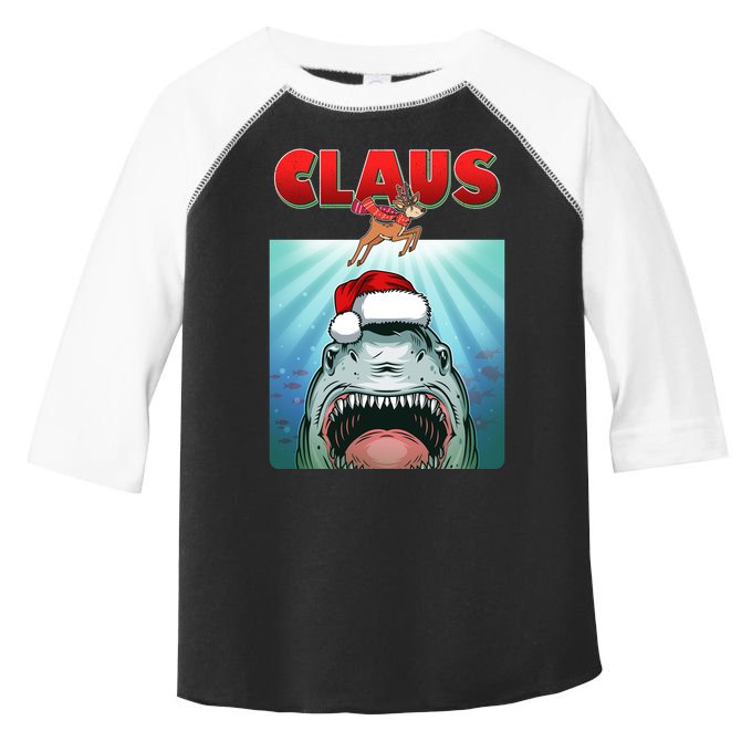 Funny Christmas Claus Shark Reindeer Toddler Fine Jersey T-Shirt