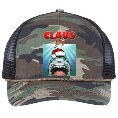 Funny Christmas Claus Shark Reindeer Retro Rope Trucker Hat Cap