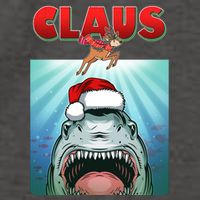 Funny Christmas Claus Shark Reindeer Vector Backpack