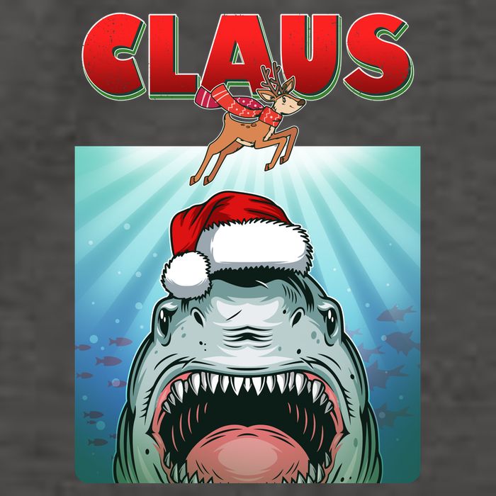 Funny Christmas Claus Shark Reindeer Vector Backpack