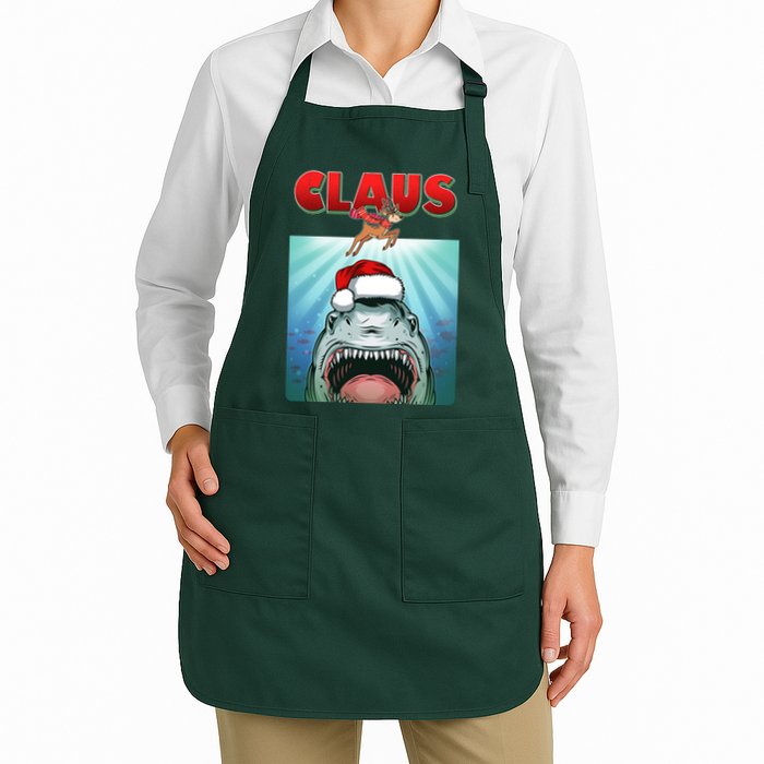 Funny Christmas Claus Shark Reindeer Apron
