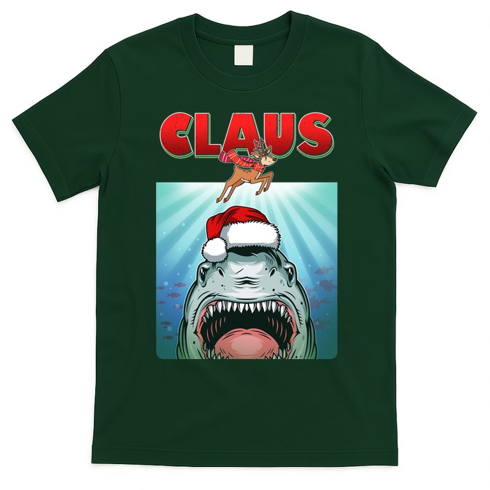Funny Christmas Claus Shark Reindeer T-Shirt