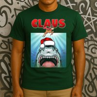 Funny Christmas Claus Shark Reindeer T-Shirt