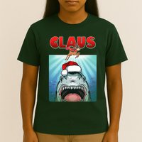 Funny Christmas Claus Shark Reindeer T-Shirt
