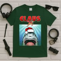 Funny Christmas Claus Shark Reindeer T-Shirt