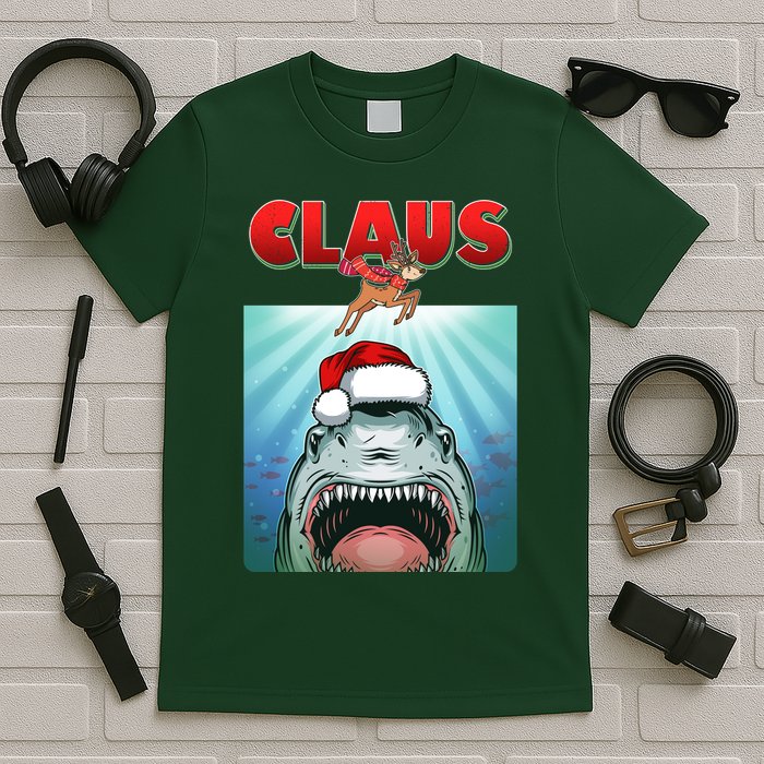 Funny Christmas Claus Shark Reindeer T-Shirt
